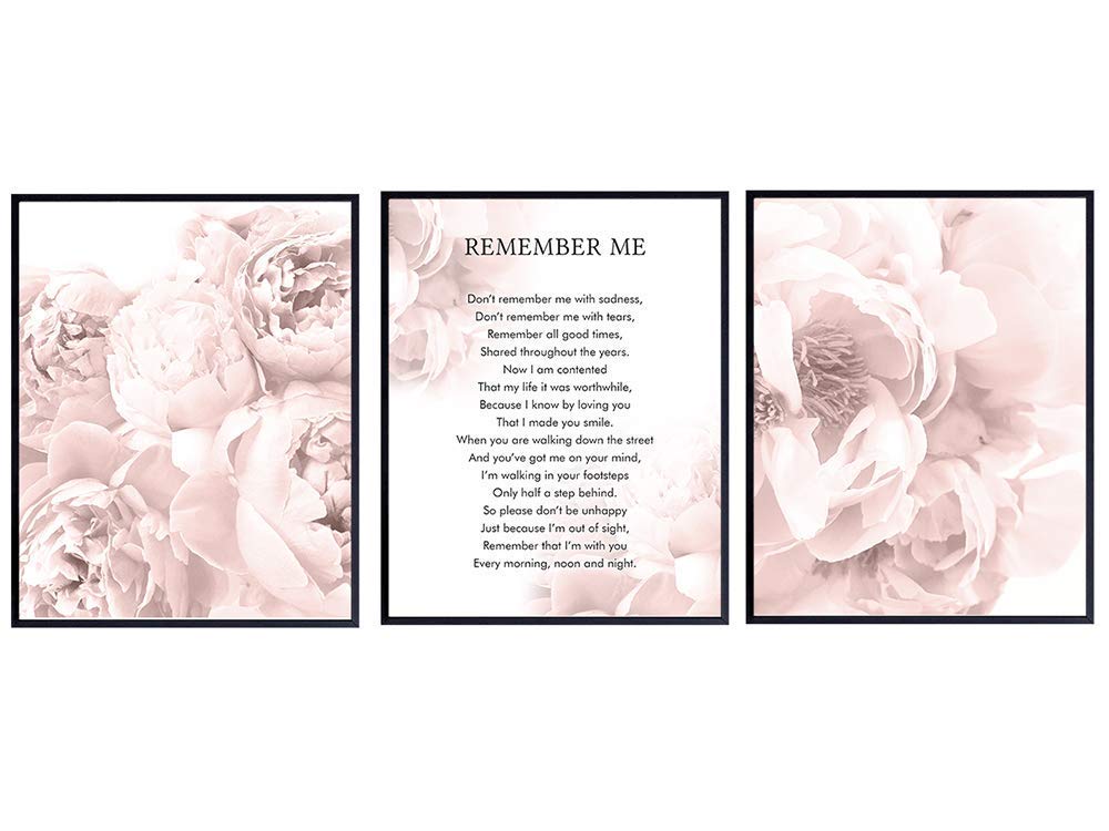 Memorial Gift for Loved Ones - Encouragement Remembrance Gift for Dog, Cat, Pet Owner - Remember Me Wall Art, Sentimental Room Decor, Home Decoration - 8x10 Floral Poster Photo Set UNFRAMED