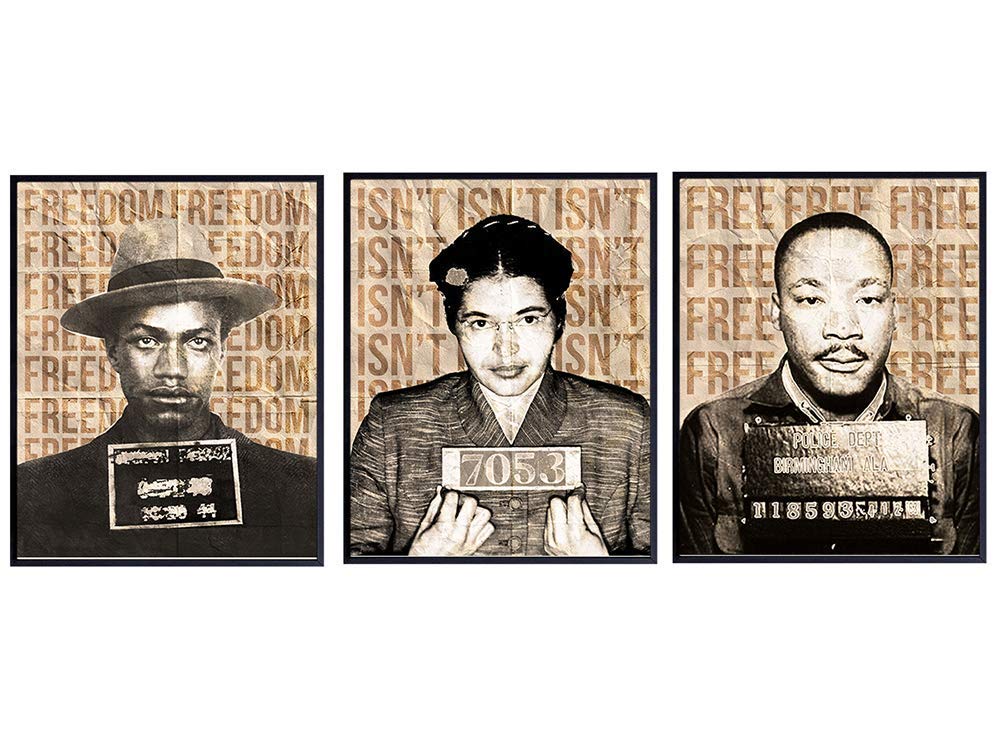 Black Leaders Wall Art Print - Perfect Gift for Teachers and African Americans - Proud Home Decor for Civil Rights, Black History Month, Classroom - 8x10 - Martin Luther King Jr, Malcolm X