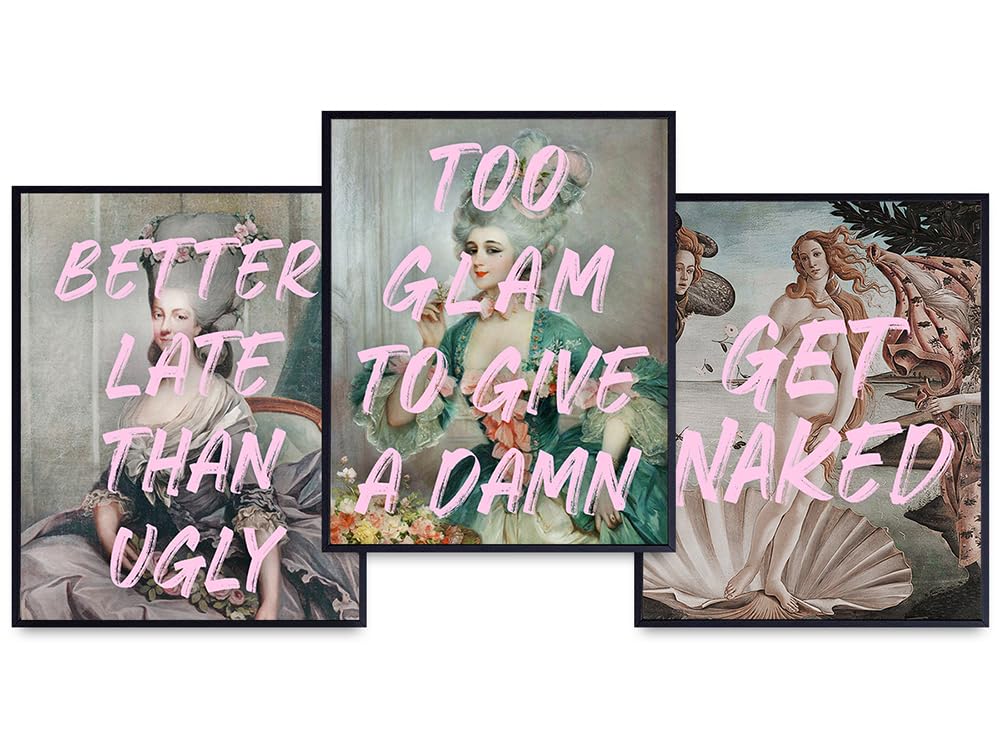 Bathroom Decor for Women Woman Teen Girl - Bathroom Wall Art &amp; Decor - funny Bathroom Decor Set - Cute Bathroom Decor - Glam Pink Bathroom Accessories - Get Naked Sign - Modern Bathroom Pictures
