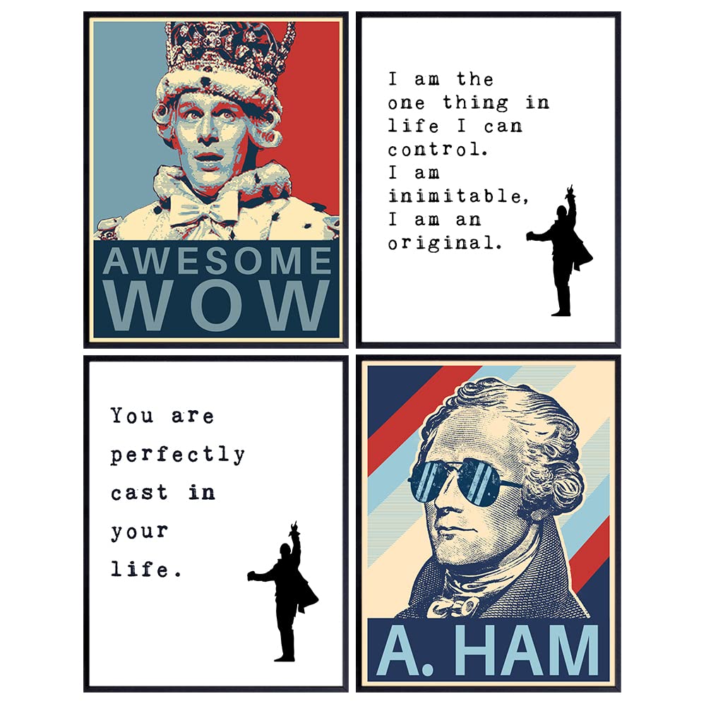 Merchandise Wall Art - Musical Poster Gifts - Motivational Wall Art Set - Positive Quotes - King George Poster Print Home Decor - Lyrics 8x10 Unframed Wall Art Prints