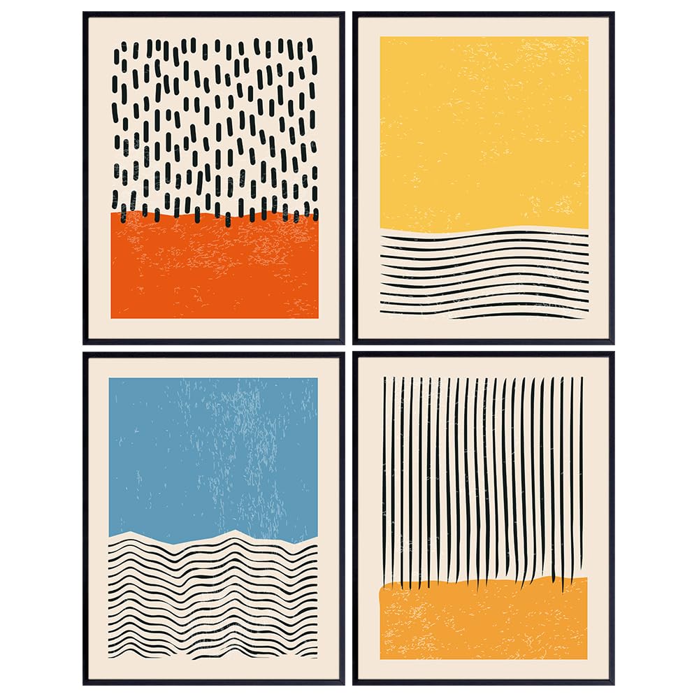 Abstract art Wall Art &amp; Decor - Mid-century modern Wall Art - Retro Geometric Shapes Wall Decor - Minimalist Wall Decor - Gallery Wall Art - Collage Wall Decor - Line art Wall Decor - Modern art