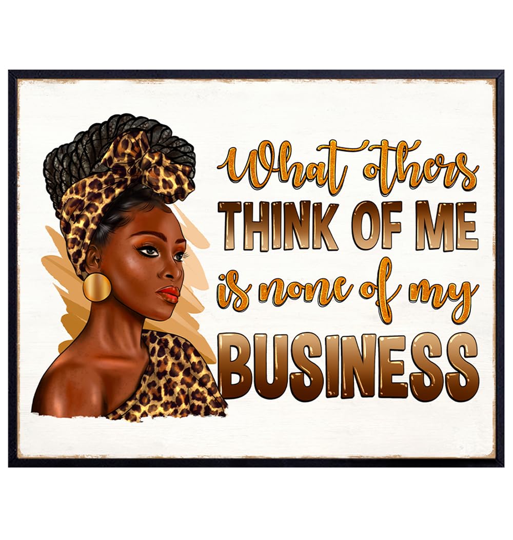 Black Art Badass Affirmations For Women - Inspirational Quotes Wall Art for Black women, Woman, Black Girl, African Americans - Black pride Motivational Wall Decor - Afro positive Mindset Decorations