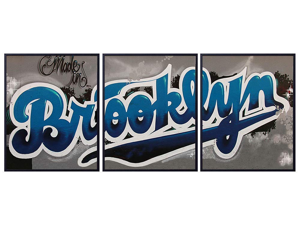 Brooklyn Wall Art - NYC Wall art - New York Wall Decor - Graffiti Wall Decor Photo Set - 8x10 Urban Hip Hop Street Art Mural - Home Decoration for Apartment, Bedroom, Living Room - New Yorker Gifts
