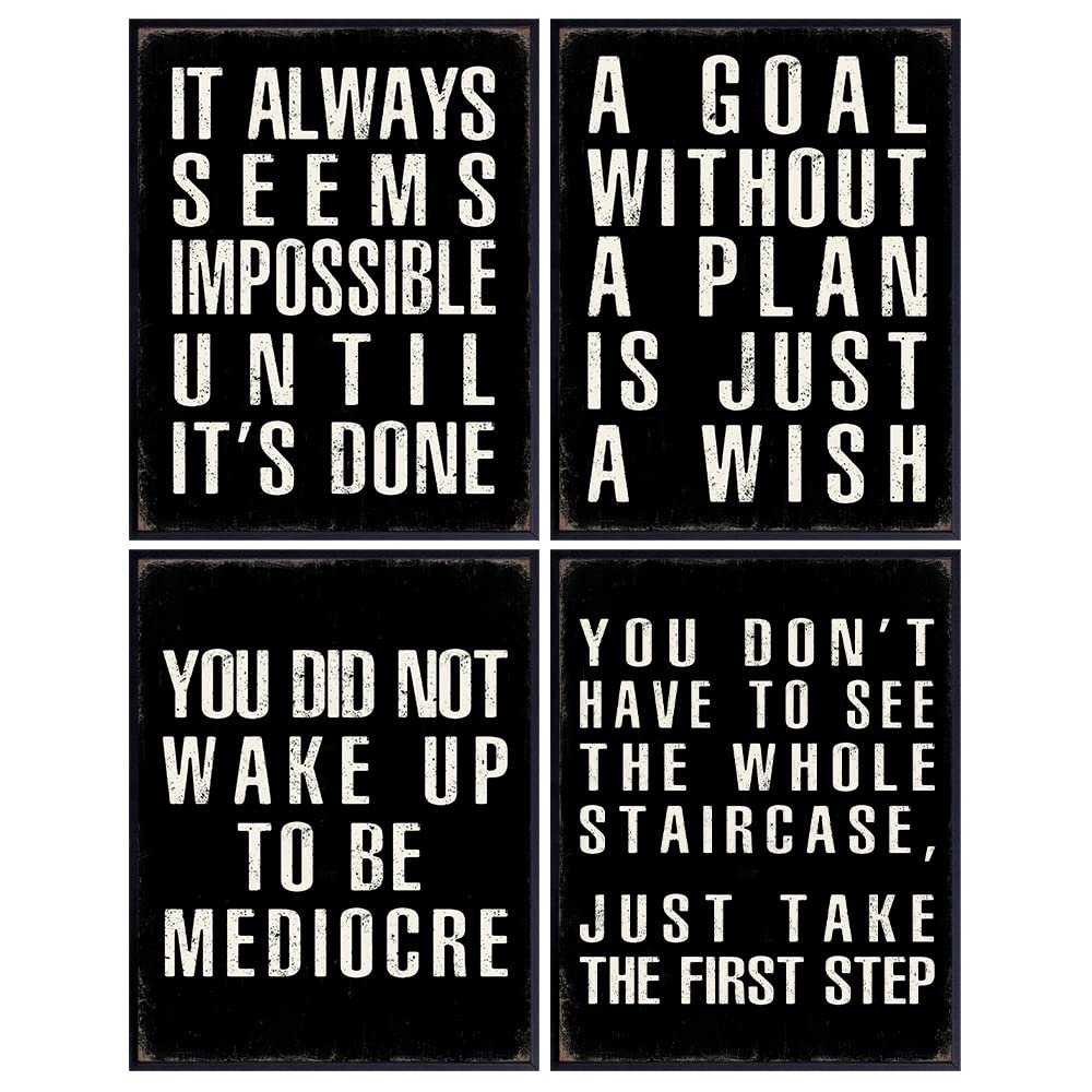 Motivation Office Wall Art &amp; Decor - Entrepreneur Gift - Motivation Inspiration Saying - Inspirational Quotes Wall Art - Motivational Wall Art for Men - Home Office Decor - Success Motivational poster