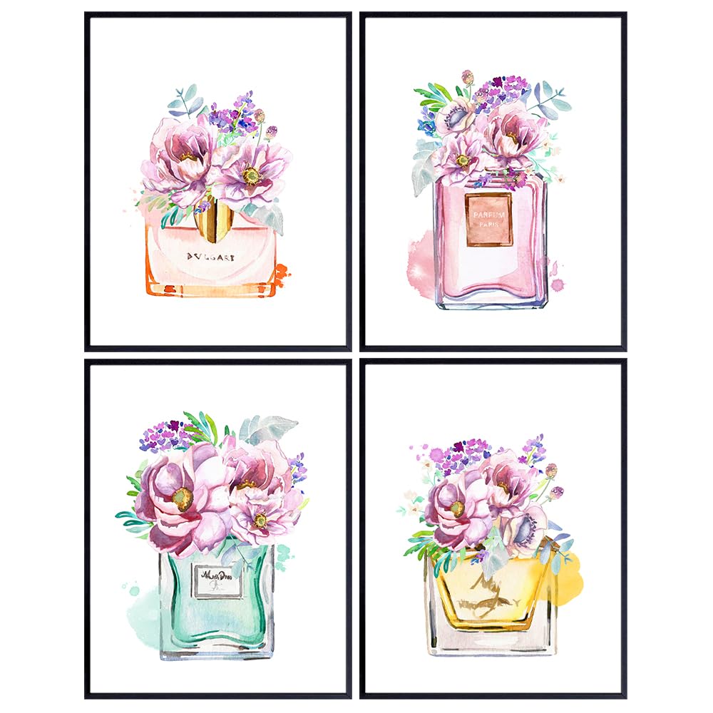 Yellowbird Art &amp; Design Perfume Bottle Wall Art &amp; Decor - Glam Wall Decor - Fashion Wall Decor - High Fashion Artwork Picture print - Glam Wall Art - Fashion Wall Art - Luxury Gift for Fashionista