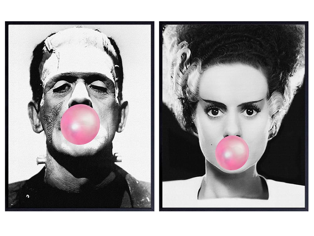 Vintage Frankenstein Horror Movie Poster 11x14 - Gothic Home Theater Decor - Scary Halloween Wall Art - Hollywood Monster Movie - Horror Decorations - Men, Teens, Kids Man cave Bedroom Funny Poster