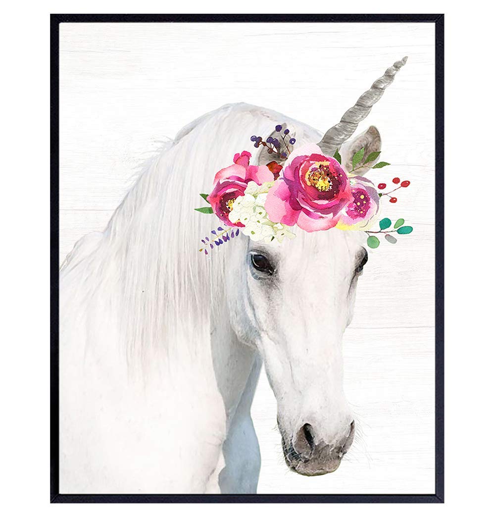 Unicorn Wall Decor - Unicorn Gifts for Girls - Unicorn Wall Art - Unicorn Decorations - Girls Room Decor - Toddler, Little Girls Bedroom Decor - Baby Nursery Decor - 8x10 Poster Art Prints