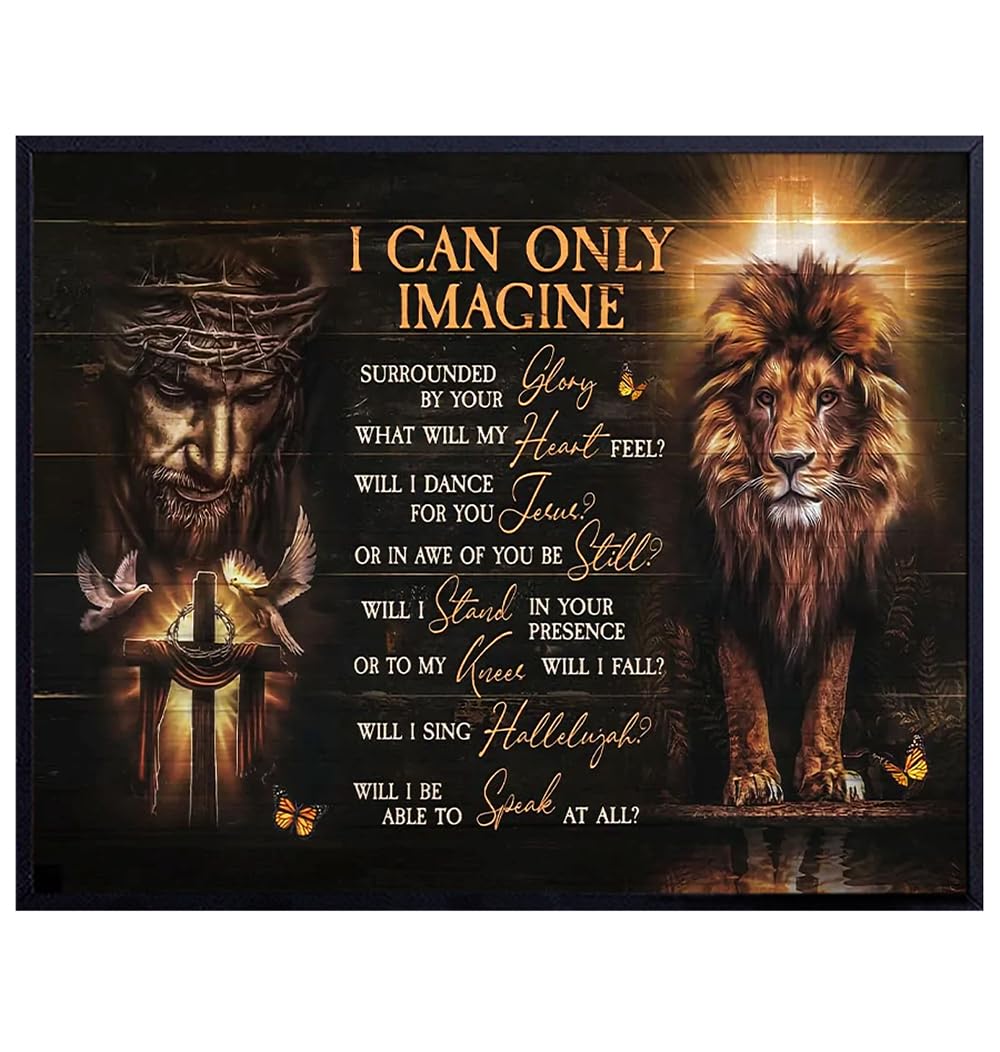 Jesus Christ Motivational Wall Art - Inspirational Bible Quotes Wall Decor for Men - Christian Faith masculine Man cave Decor - positive Religious Scripture Room Decor, Rustic Catholic Gifts for Him