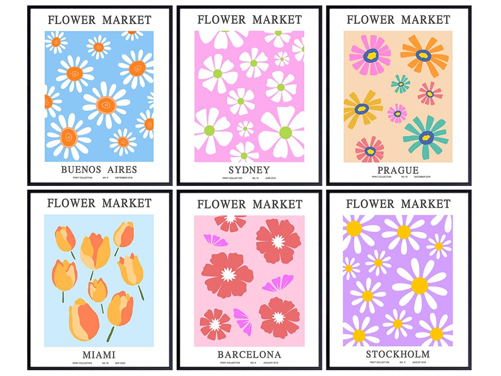 Flower Market Poster Set - Abstract Wall Decor - Minimalist Wall Art - Mid-century modern Wall Art - VSCO Room Decor Aesthetic - Gallery Wall Decor - Matisse Museum Poster - Yellowbird Art &amp; Design