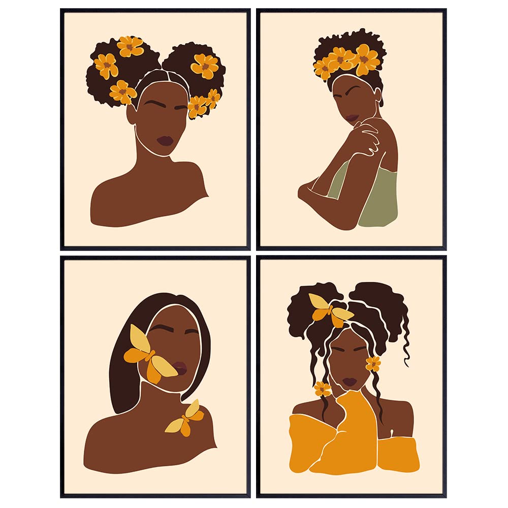 Boho Bohemian African American Decor - African American Girls, Women, Teens - African American Wall Art - Black Culture - Afro Wall Art - Black Women, Woman - Hispanic Decor - African American Gifts