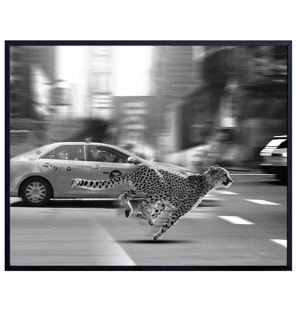 New York Poster - 8x10 New York Wall Decor - New York City Wall Art - NYC Wall Decor - New York Taxi - New York Gifts - NY Wall Decor - Cheetah Photo Picture Print - New Yorker, Big Apple, Manhattan