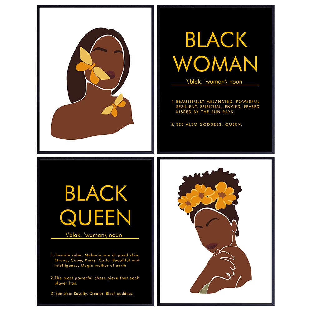 Black Women Positive Quotes - African American Women - African American Wall Art - Black Wall Art - Inspirational Posters - Black Woman - Encouragement Gifts for Girls, Teens - Afro Black Culture