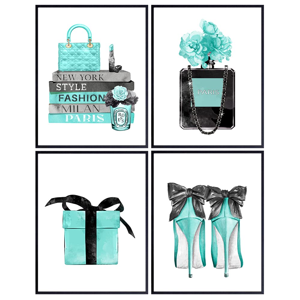 Haute couture Fashion Home Decor 11x14 - High Fashion Perfume, Shoes, Handbags - Glamorous Luxury Couture Set for Womens Bedroom, Teen Girls Room Decorations - Fashion Wall Decor Poster - Unframed