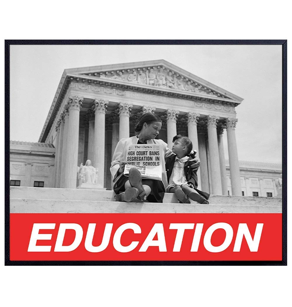African American, Black History Month - Wall Art Print - 8x10 Photo Picture - Gift for School Teacher, Classroom, Class - Unframed Home Decor Poster - Brown vs Board of Education