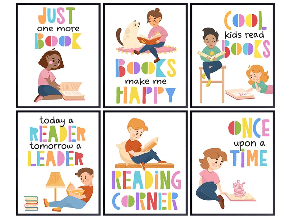 Kids Classroom Decor Teacher Gifts - Reading Wall Decor - Teacher Classroom Decor Educational Posters - Book Wall Decor - Kids Room Decor Classroom Wall Art - Back to School Decorations School Poster