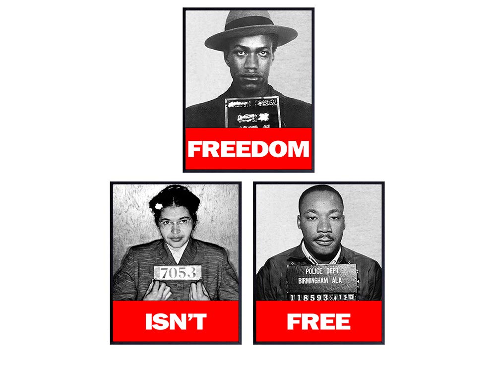 Black Leaders, African American Wall Art Prints - 3-8x10 Vintage Photos -Decor for Classrooms or Home -Great Gift for Black History Month- Martin Luther King Jr, Malcolm X, MLK -UNFRAMED