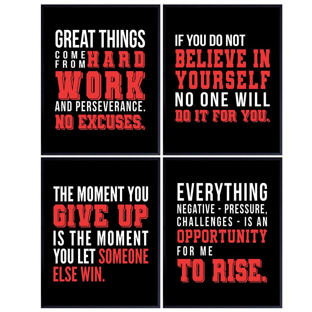 LARGE 11X14 - Basketball Posters - Motivational Quotes Set - Sports Gift for LA Lakers Fan, Men, Boys, Teens - Inspirational Wall Decor, Art Decorations for Office, Bedroom, Living Room - Unframed