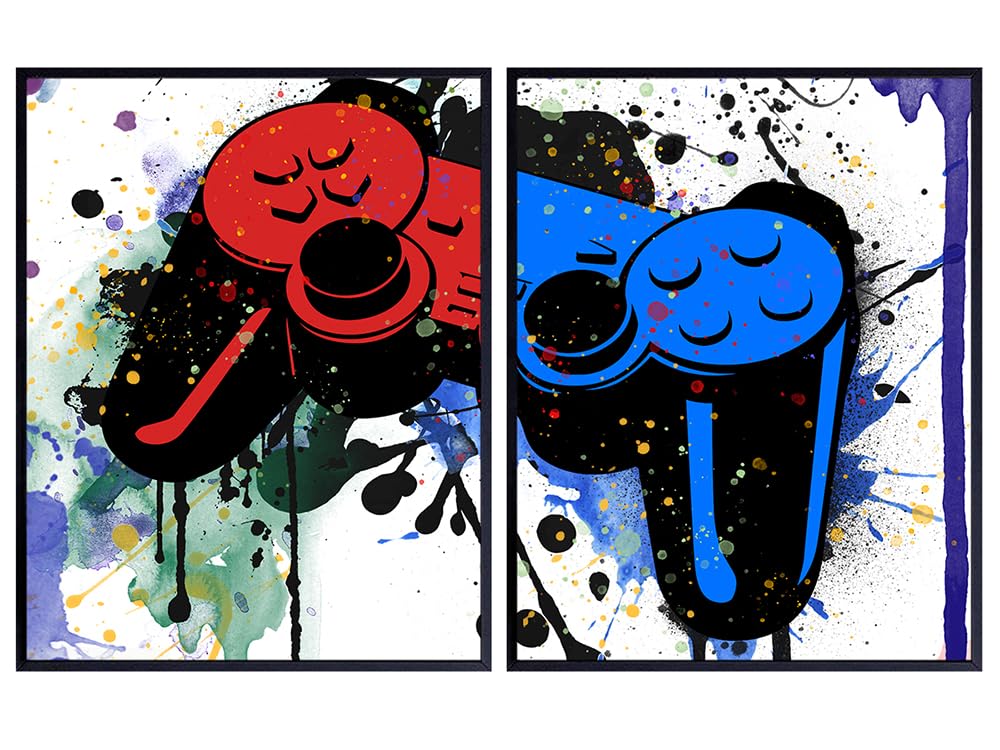 Gaming Room Decor LARGE 11x14 - Video game Wall Art for Teen Boys Bedroom, Den, Dorm - Gamer Gifts for Teens, Kids - Arcade Posters - Man cave Decor - Family Room Wall Art - Game Room Decor - UNFRAMED