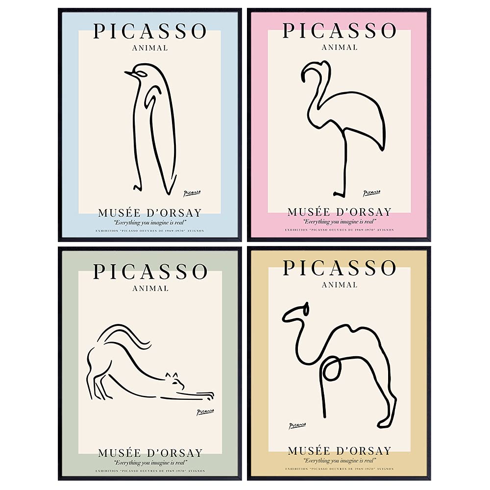 Pablo Picasso Wall Art &amp; Decor - Gallery Wall Art Set - Cat Home Decor - Picasso Poster - Pablo Picasso Poster Prints - Modern Wall Art - Contemporary Wall Art - Housewarming Gifts for Women