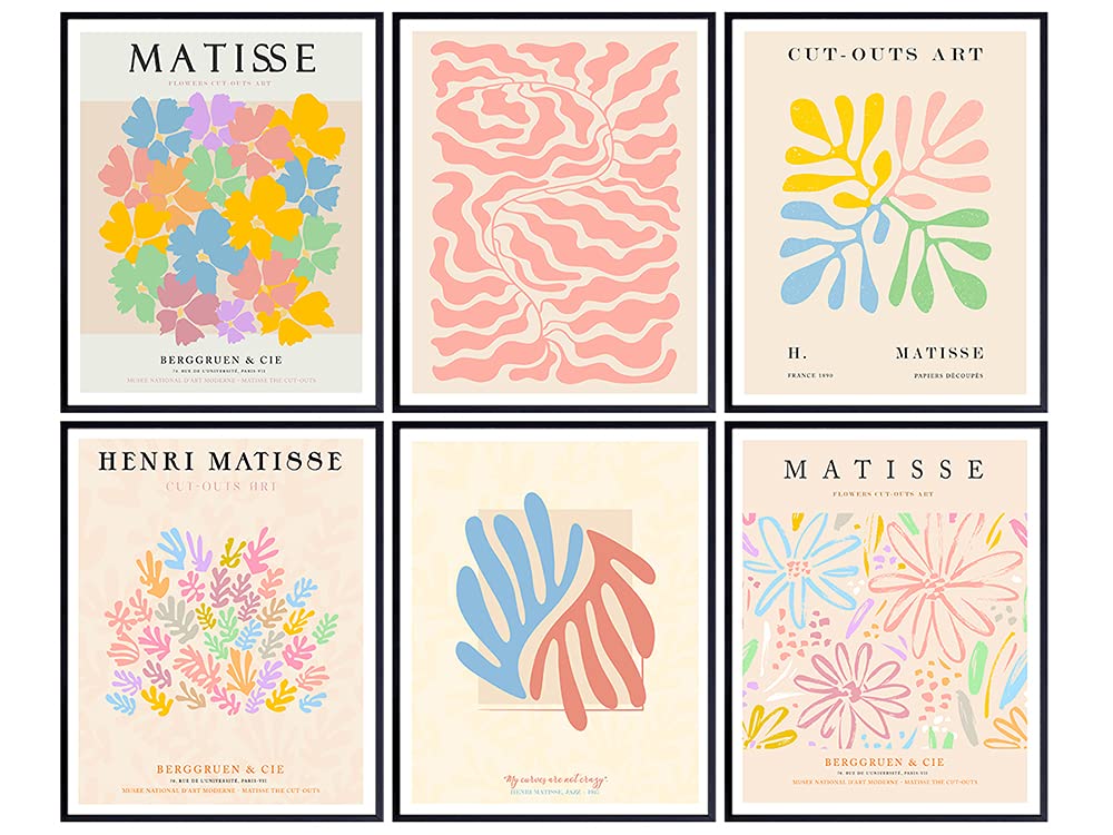 Matisse Wall Art &amp; Decor Poster Set - 8x10 Abstract Minimalist Wall Art Prints - Mid Century Modern Gifts - Aesthetic Pictures - Contemporary Art - Gallery Wall Art - Museum Poster - Henri Matisse