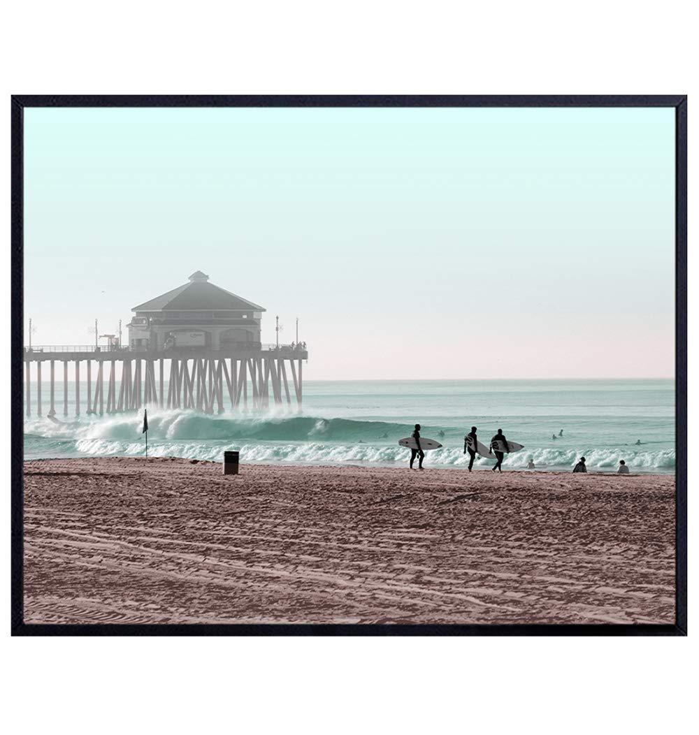 Surfing Ocean Photo - Seascape Coastal Wall Art Home Decor - Tropical Summer Sea Picture for Bathroom, Beach House, Living Room, Bedroom - Unique Housewarming Gift - 8x10 UNFRAMED Poster Print
