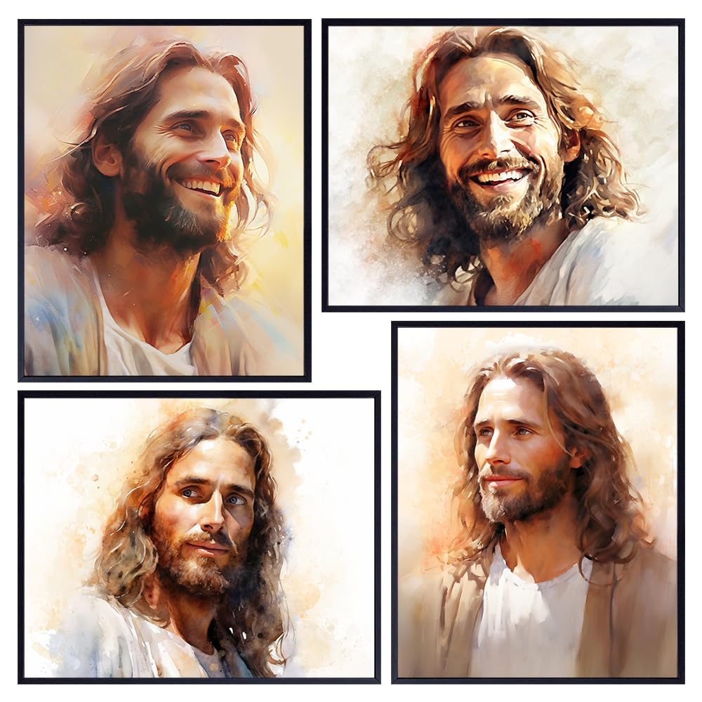 Jesus Christ Christian Wall Decor - Religious Wall Art &amp; Decor - inspiring Wall Decor - Jesus Poster Set - spiritual Gifts for Women, Men - God Wall Decor - Jesus Picture Gallery - God Home Decor