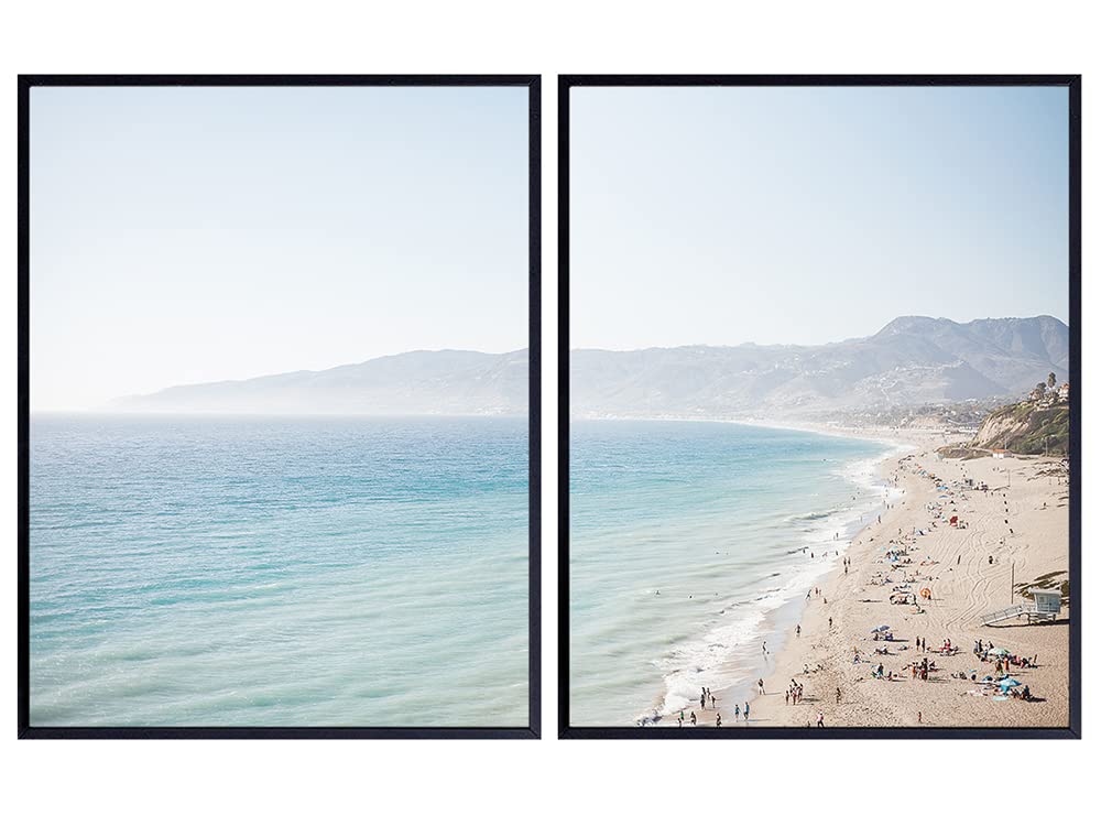 Beach Wall Decor, Beach Wall Art Set for Living Room, Bedroom, Beach House - 8x10 Art Decoration, Photo Pictures for Ocean Home - Unique Gift for Surfer, Surf, Surfing Fans - California Beach