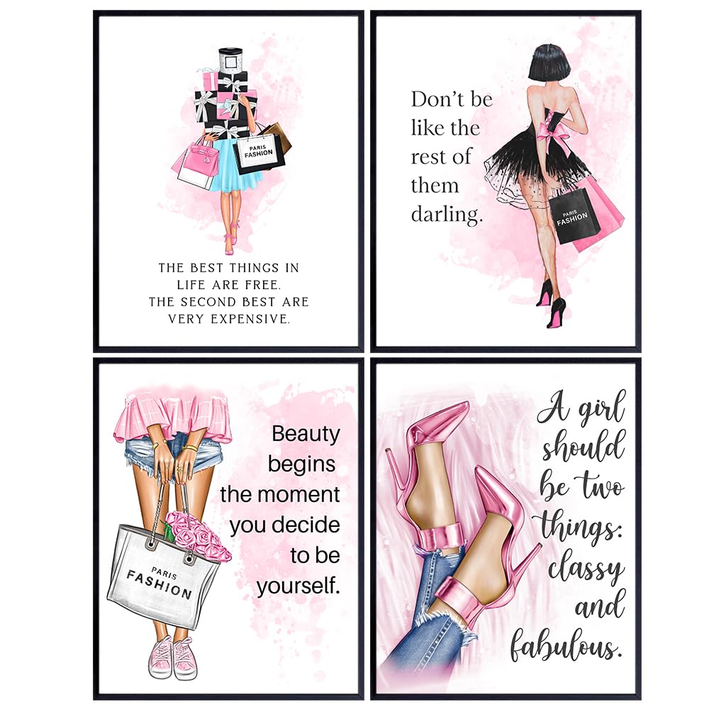 Luxury Fashion Wall Decor 11x14 - Inspirational Quotes Wall Decor for Women Teen Girls - Motivational poster - positive Sayings - Glamour Designer Art Print - Glam Gifts - Women&