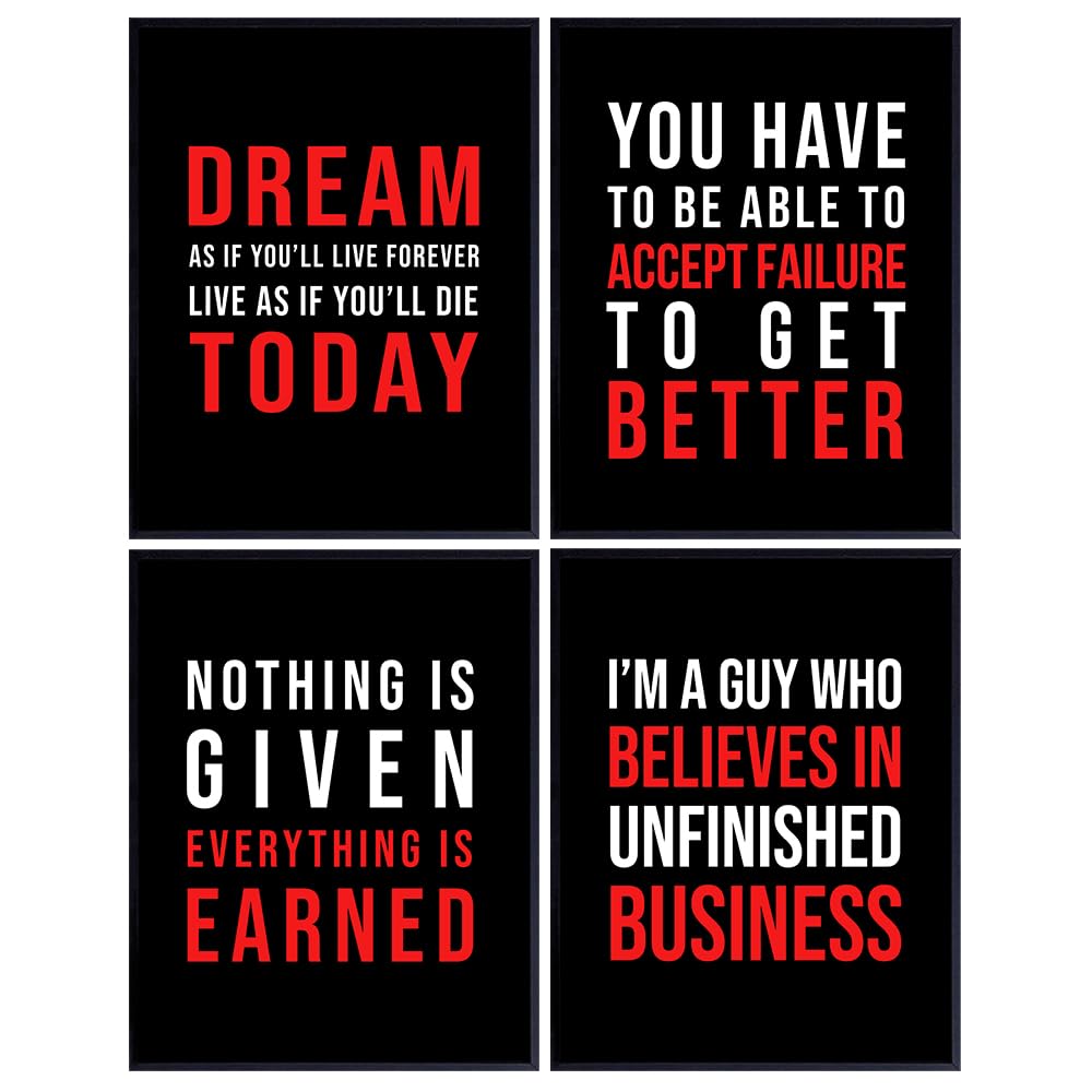 Basketball Quotes Poster Set - Motivational Wall Art Prints - Unique Inspirational Home Decor for Gym, Office, Classroom - Gift for Entrepreneur, Teacher, Trainer, Business - 8x10 prints
