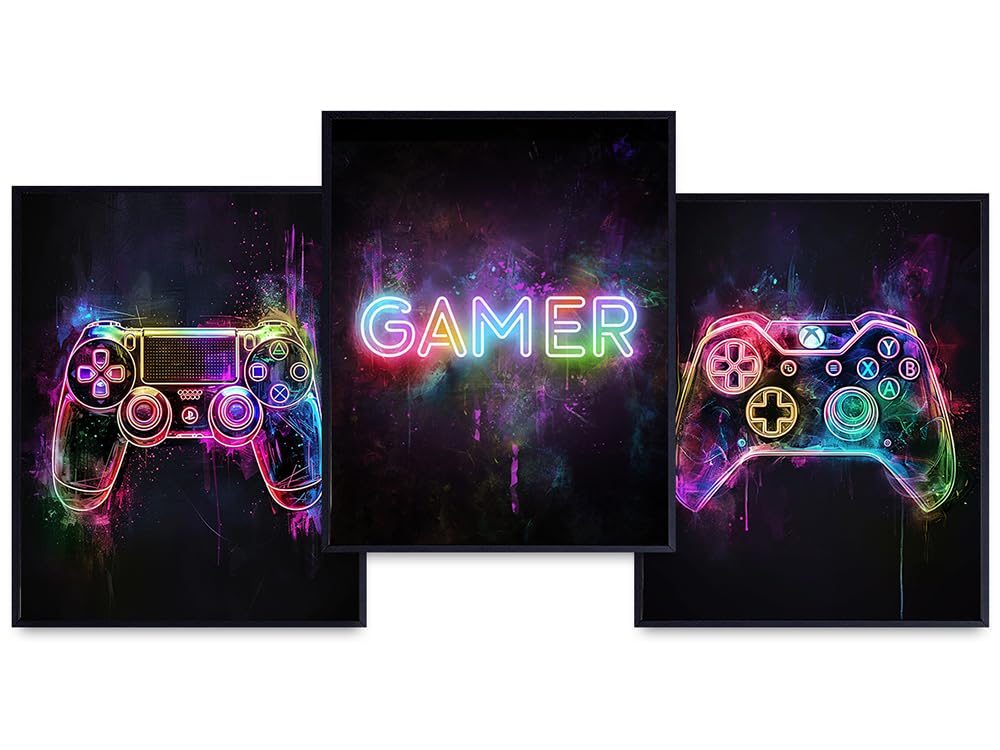Game Controller Boys Room Decor - Game Room Decor - Rec Room, Gaming Room Decor - Arcade game playroom Wall Decor - Wall Decor for Men - Boys Bedroom Decor, Man cave Wall Art - College Dorm Decor