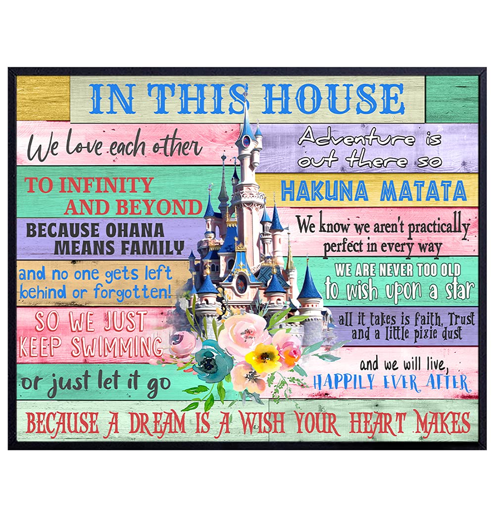 Wall Art &amp; Decor - Quotes - Family Wall Decor - Hakuna Matata - Inspirational Gifts for Women - Mickey, Walt World Mouse, Toy Story, Lion King, Frozen, Jungle Book - 8x10 print
