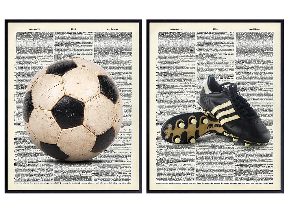 Vintage Soccer Wall Art LARGE 11x14 - Retro Decor for Boys Room, Gym, Workout Room, Game Room, Sports Bar, Man cave - Sports Room Decor - Home Decor for Kids Bedroom, Sports Fan, Futbol Fan UNFRAMED