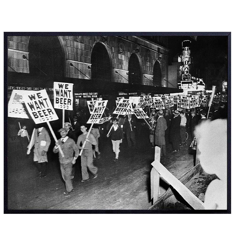 Vintage Beer Wall Art, Prohibition Photograph - Home Decor or Room Decoration for Bar or Man Cave- 8x10 Photo Picture Poster Print - Gift for Men, Home Brewing Fans