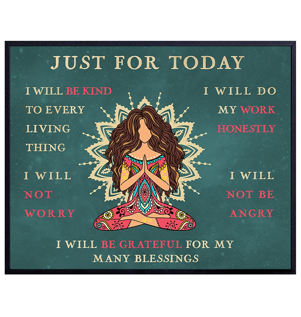 Inspirational Quotes Wall Art &amp; Decor - Reiki Encouragement Gifts for Women - Positive Affirmations - Motivational Posters - Empowered Women - Uplifting Gifts for Women - Encouraging Yoga Wall Art