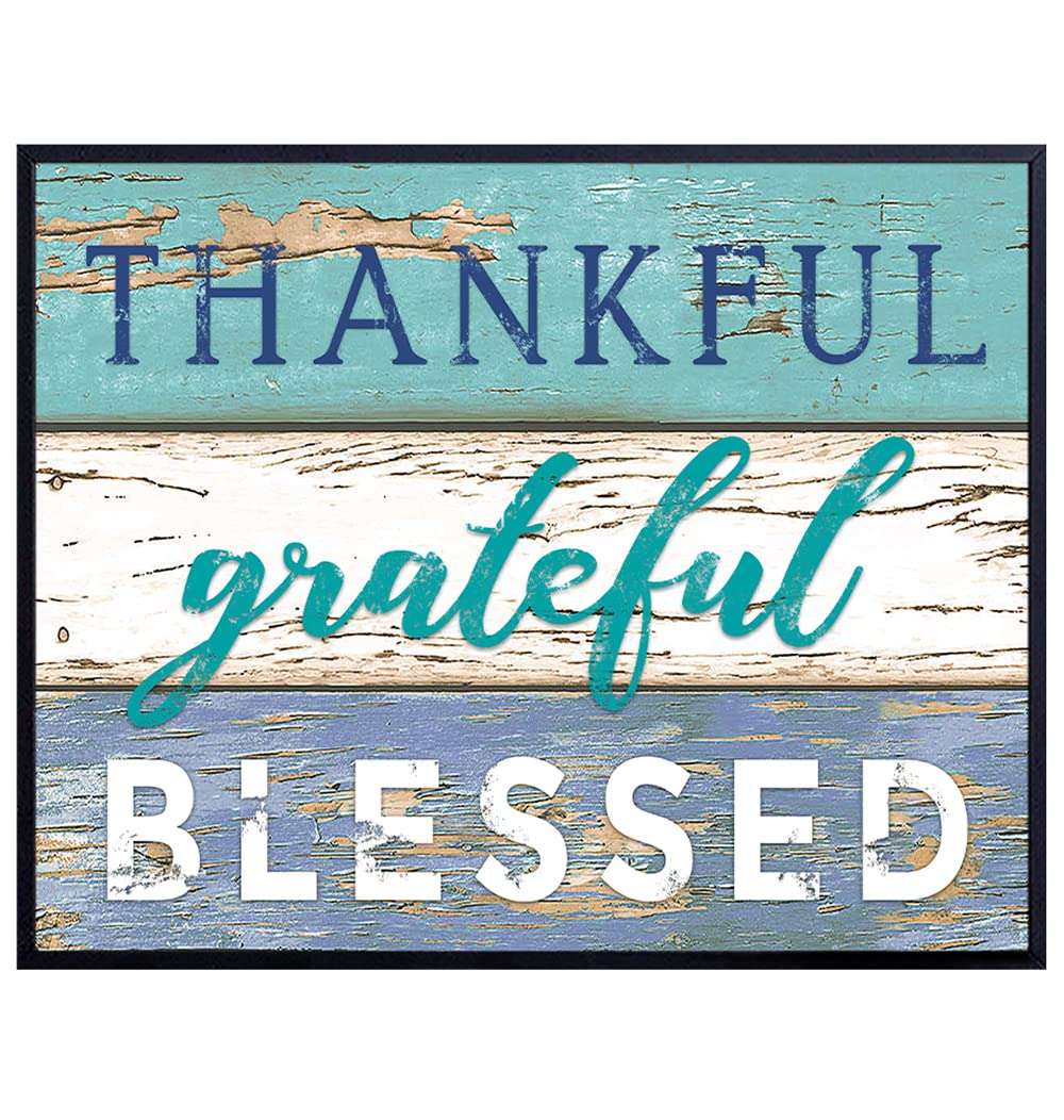 Blessed Wall Decor - Blessed - Christian Gratitude Sign - Religious Wall Decor - Christian Wall Art - God Wall Decor - Catholic Gifts - Pastor Gifts for Men - Ordained Minister Gifts - 8x10 Print