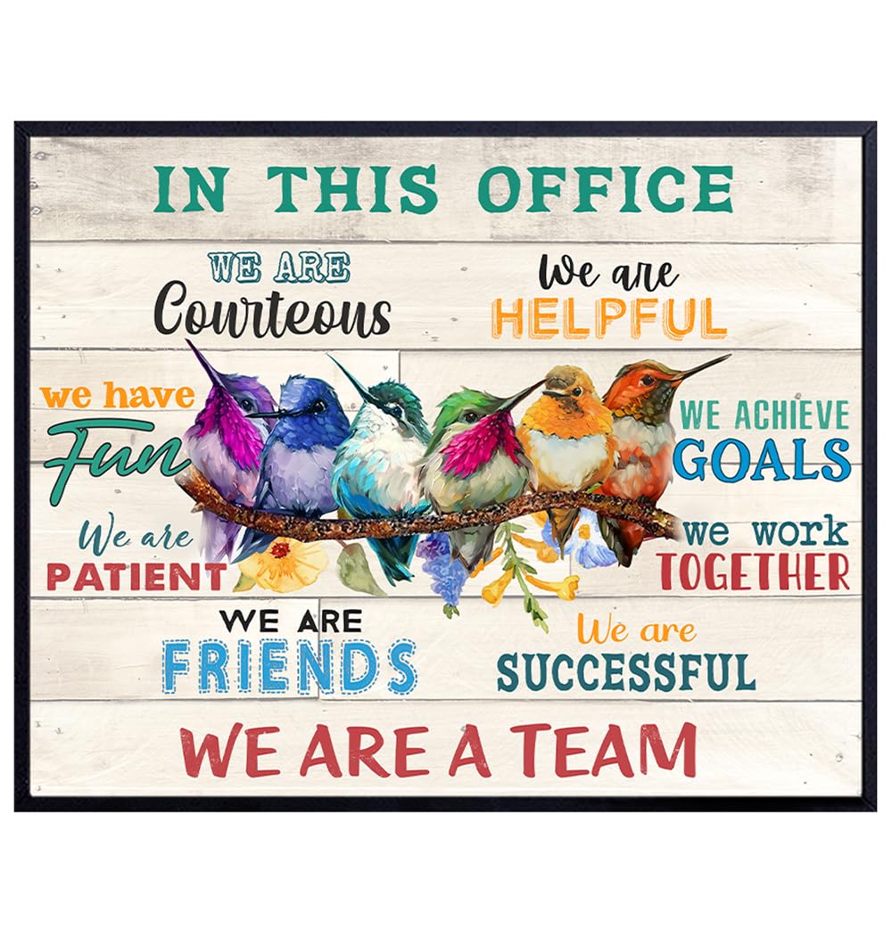 Home Office Wall Art - Office Wall Decor - Motivational poster - Teamwork Wall Art - Inspiration Motivation - In This Office We Are A Team Saying - Boss Gifts - Manager Gifts- Inspirational Quote 8x10