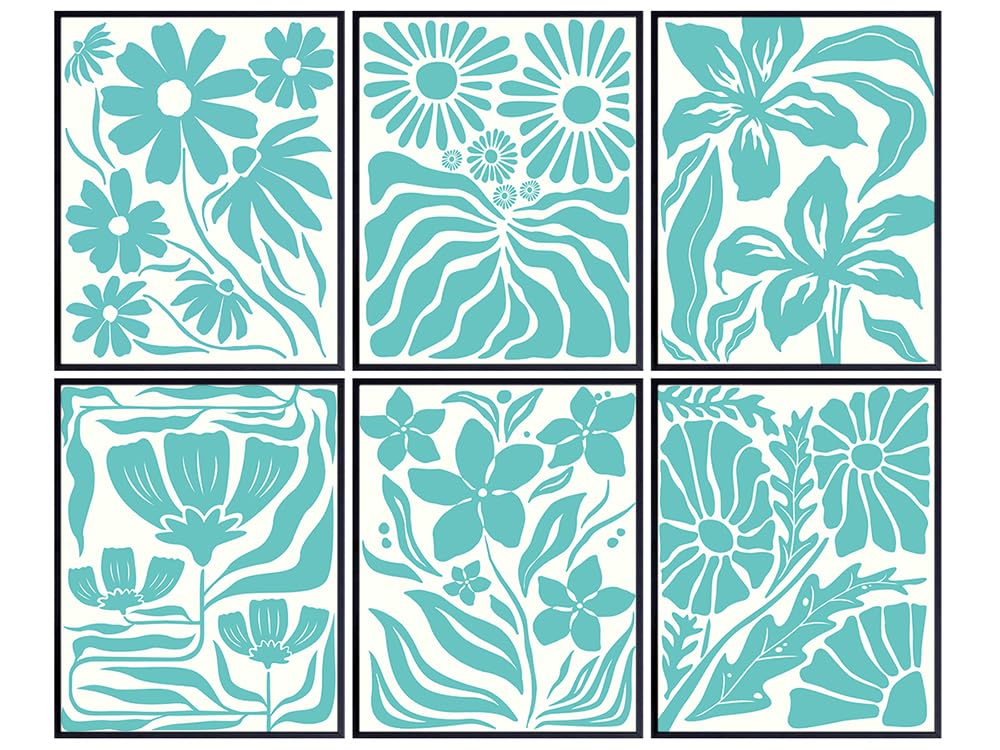 Teal Green Teal Wall Decor - Teal Wall Art - Boho-chic Boho Wall Art - Light Teal Living room Decor - Teal Blue Kitchen Bedroom Dining room Home Decor - Teal Bathroom Accessories for Women Girls Teens
