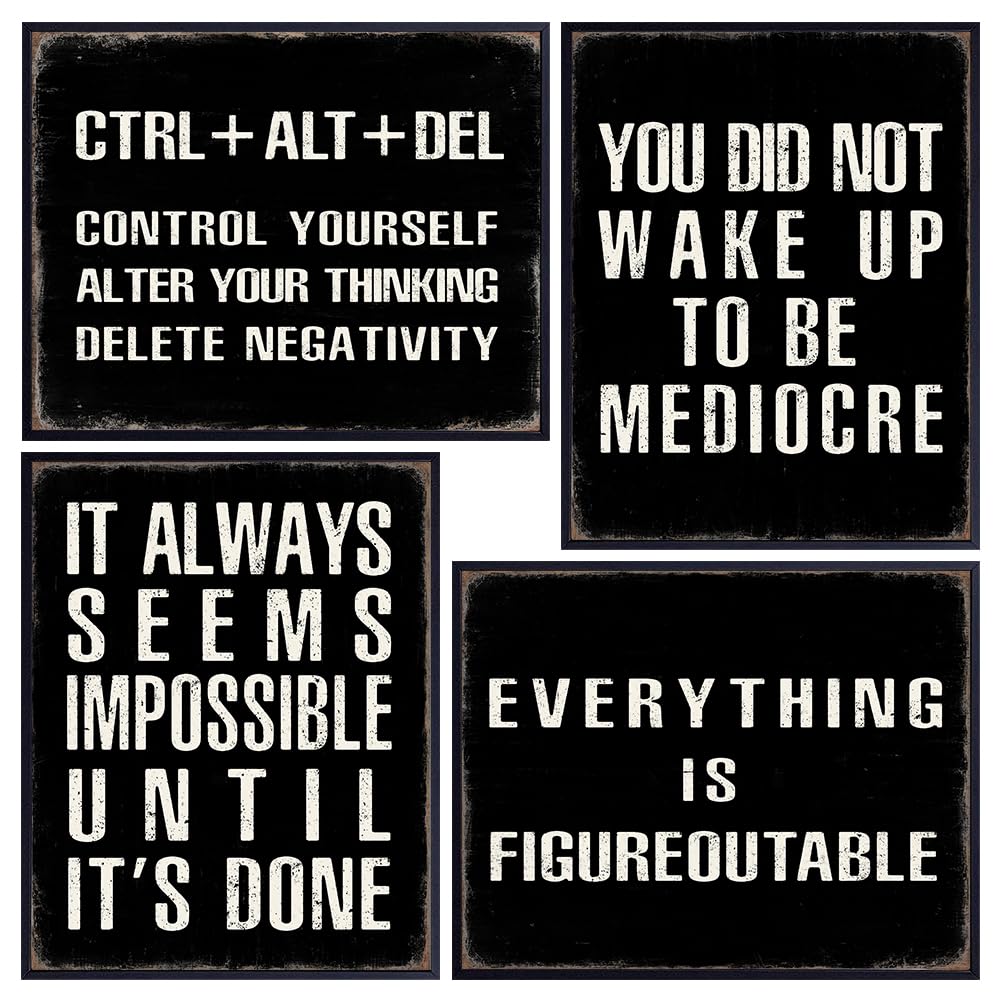 Motivational Wall Decor for Men - Motivational Quotes Wall Art Poster Set - Home Office Wall Decor - Gym Wall Decor - Inspirational Quotes Wall Art - Positive Wall Decor - Motivational Gifts UNFRAMED