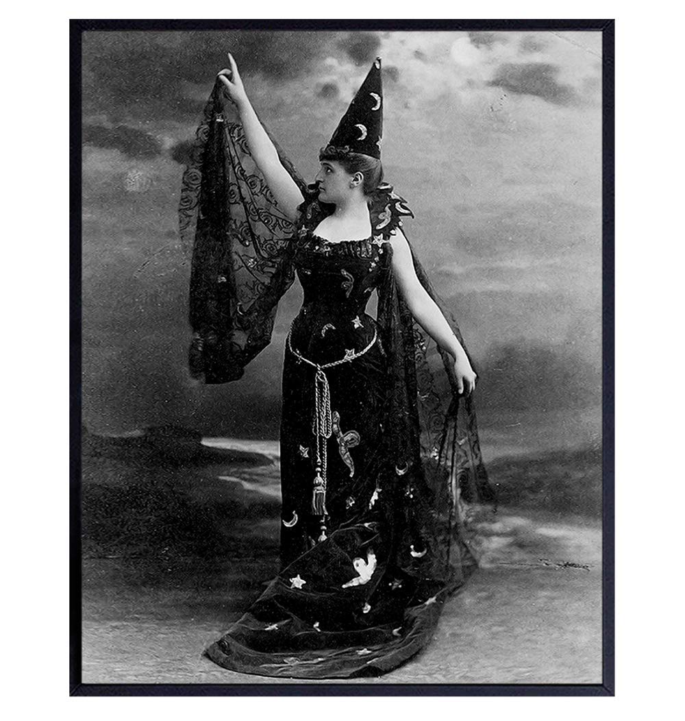 Wiccan Wicca Decor - Witch Decor - Goth Room Decor - Black Magic - Witchcraft Supplies - Gothic Decorations - Vintage Gothic Wall Art Photo - Pagan Gifts - Paganism - Sorcerer - Goddess