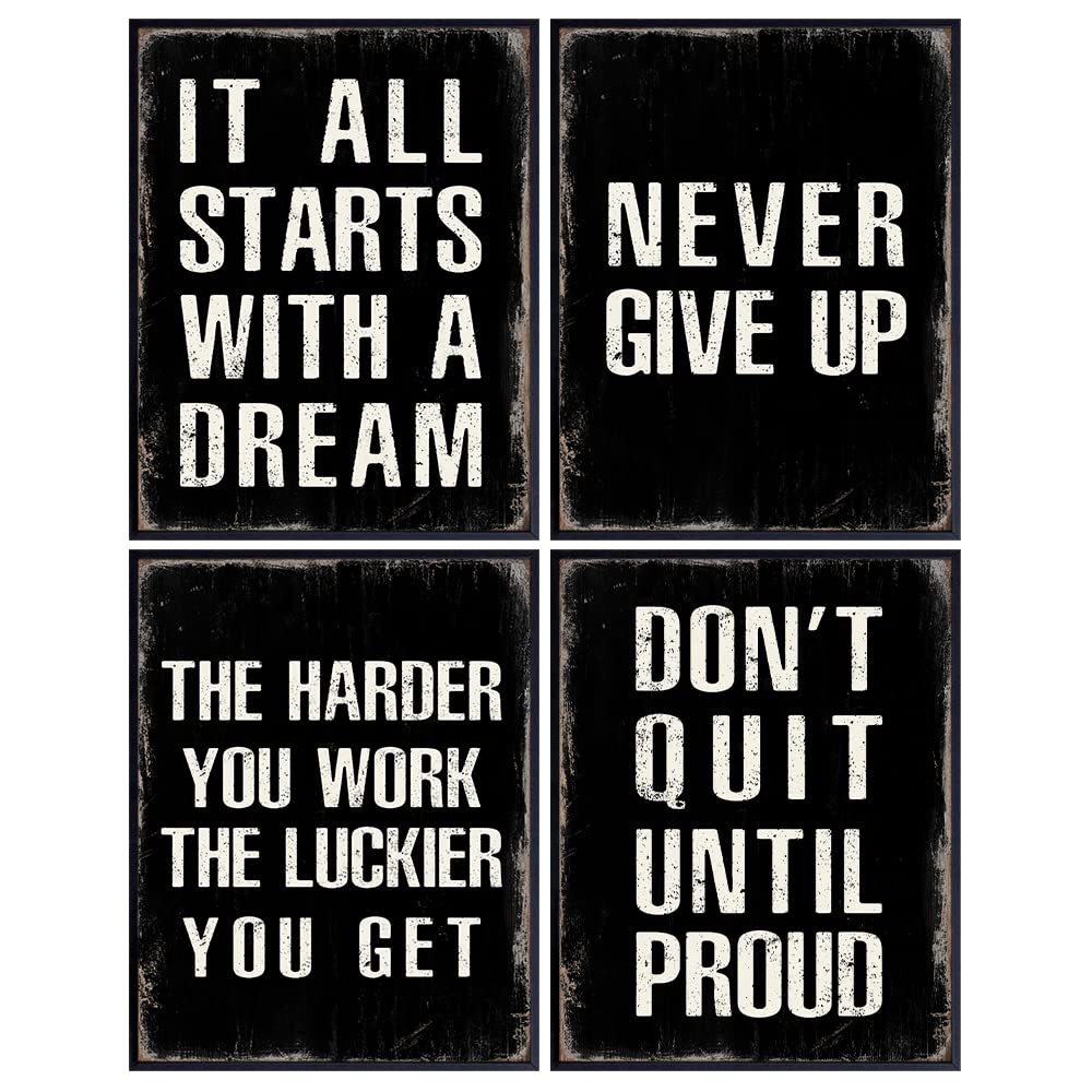 Motivational Wall Art - Office Wall Decor - Home Office Decor - Motivational Posters 8x10 - Never Give Up - Entrepreneur Wall Art- Inspiring Positive Quotes - Inspirational Encouragement Gifts for Men