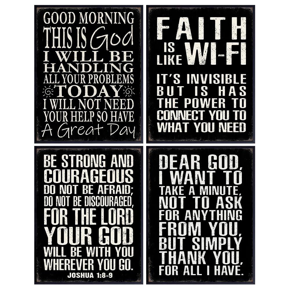 Inspirational Christian Wall Art - Motivational poster Religious Wall Decor - God Wall Decor - spiritual Wall Decor - Christian Gifts for Women Men - Positive Quotes - Home Office Man cave Decor 8x10