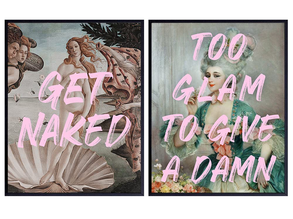 Funny Bathroom Decor - Sign - Pink Bathroom Decor for Women Woman Teen Girls Girl - Bath Accessories - Bling Glam Bathroom Decor Set - Powder room Decor - Restroom Sign UNFRAMED 8X10