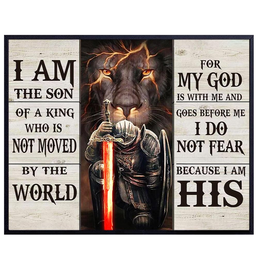 Christian Wall Decor Posters for Men - Jesus Christ Man cave Decor - masculine Christian Gifts - Bible Verse Scripture Wall Decor for Home Office - God Wall Decor for Men - Rustic Religious Wall Art