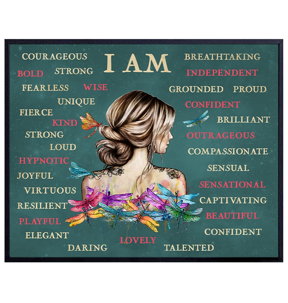 Positive Affirmations Boho-chic Wall Art &amp; Decor - I Am Bohemian Motivational Wall Decor - Inspirational Quotes Sayings - Encouragement Gifts for Women - Encouraging Wall Decor - UNFRAMED Picture