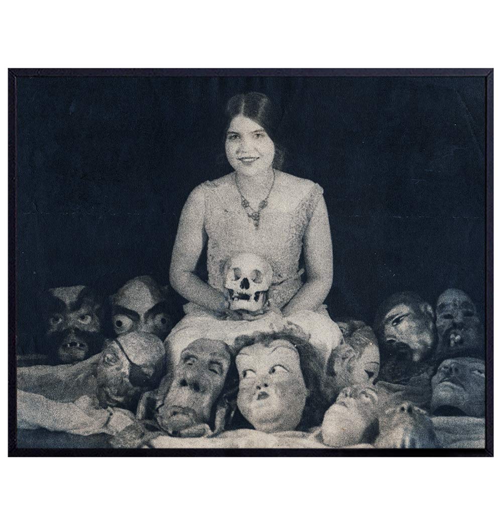 Skull Wall Art - Skull Wall Decor - Creepy Vintage Photos - Gothic Decor - Gothic Gifts - Goth Room Decor - Scary Wall Decor