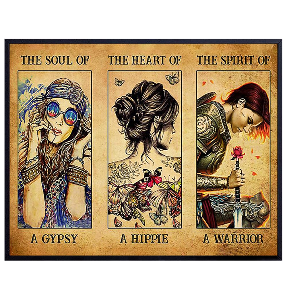 Boho-chic Wall Decor for Women - positive Affirmations Hippie Room Decor - Women&