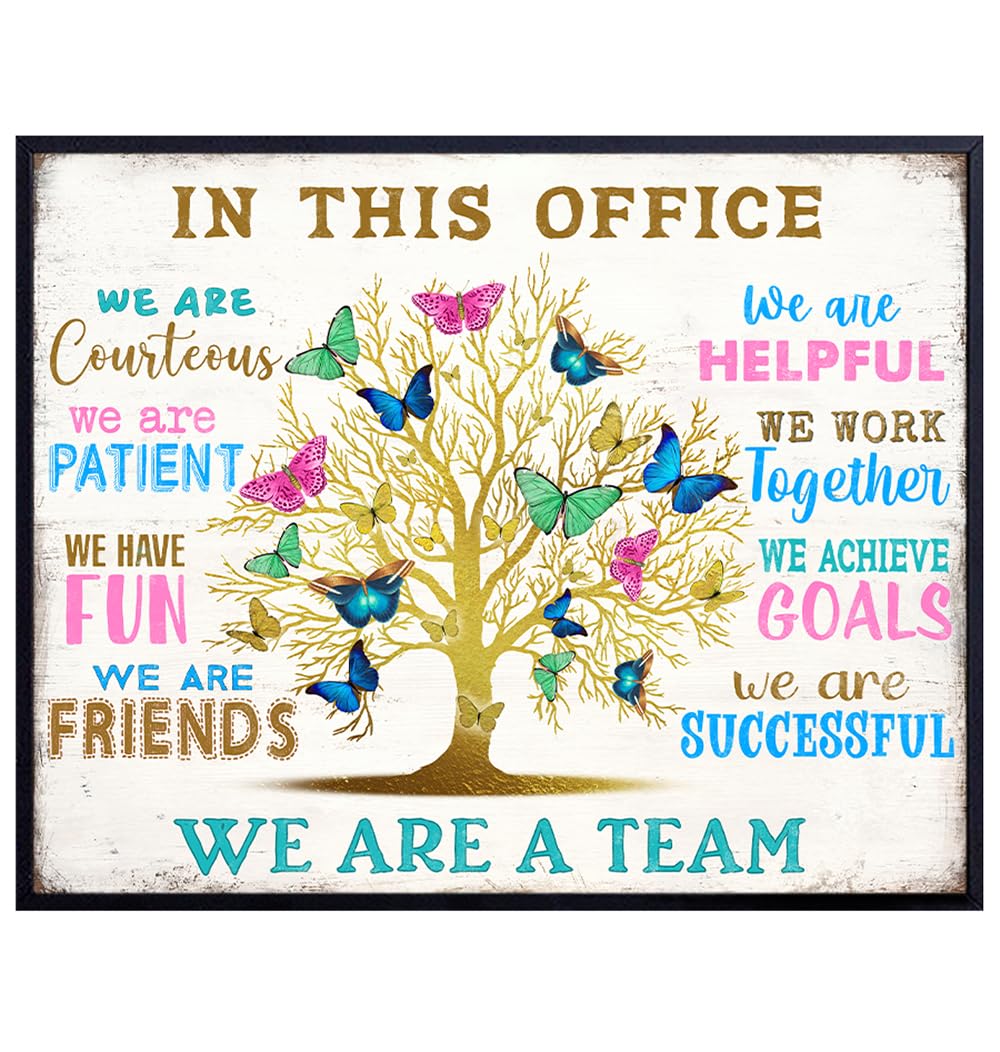 Home Office Decor - Office Wall Art &amp; Decor - Teamwork Wall Art - Inspirational Quotes Wall Decor - Motivational Wall Decor - Positive Quotes Wall Art - In This Office - Yellowbird Art &amp; Design 8x10