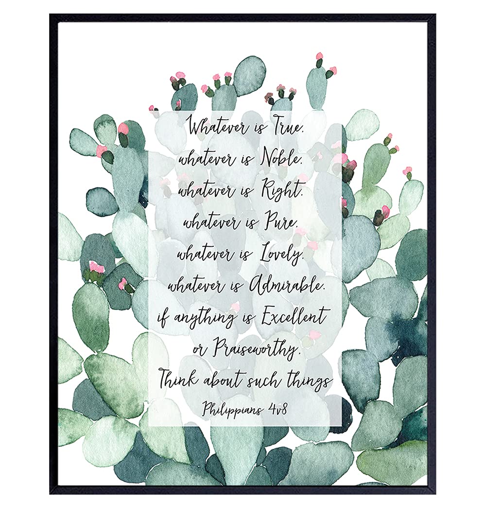 Philippians - Christian Wall Art - Spiritual Religious Wall Decor - Bible Verses Wall Art - Scripture Wall Decor - Cactus Wall Art - Saguaro Cactus Wall Decor - Sonoran Desert Wall Art - Desert Decor