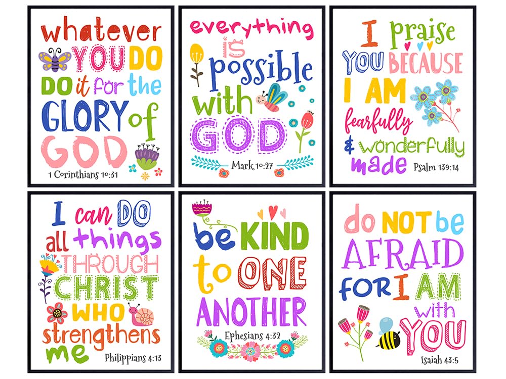Inspirational Bible Verse Wall Art 11x14 - Religious Decor for Boys, Kids Bedroom, Girls Room, Baby Nursery - Psalm, Proverbs Scripture Wall Art - spiritual Gifts - God Wall Art - Christian Wall Decor