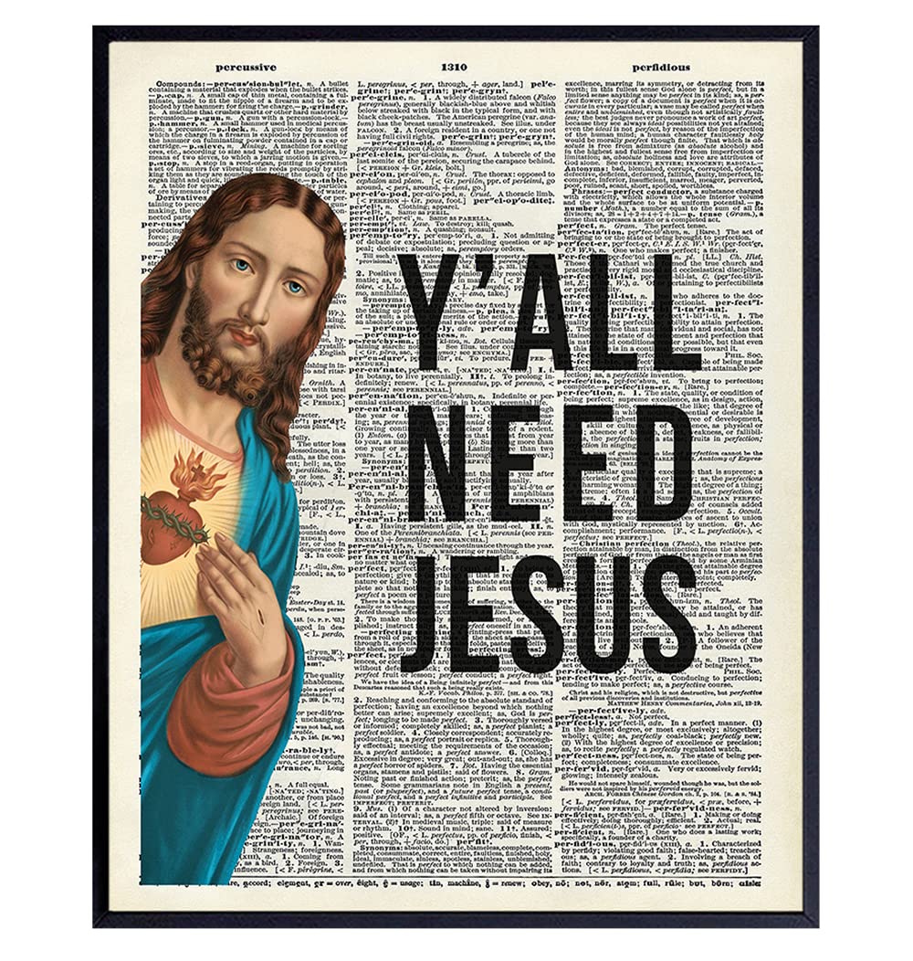 Christian Wall Art, Religious Wall Decor - 8x10 Y&